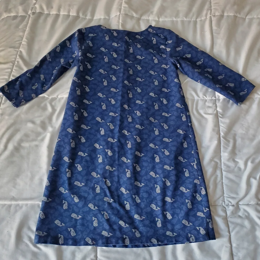 Girls/Youth Vinyard Vines dress. Size large 14. Blue whale print. Like‎ new.